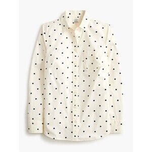 J. Crew Factory Lightweight Cotton-Blend Shirt Size XS Polka Dot Signature Fit